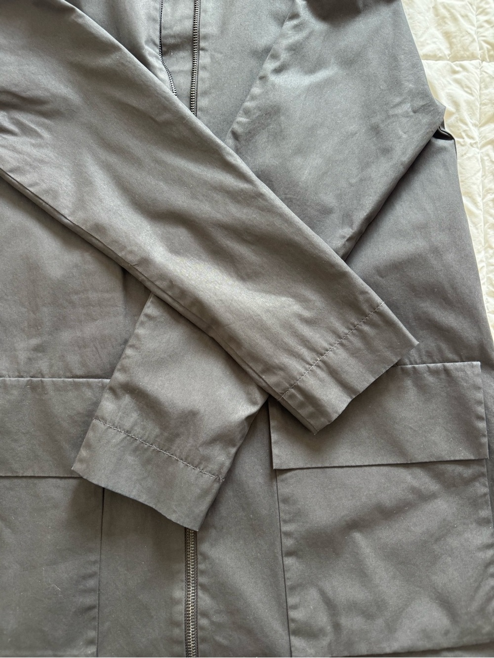 COS Black Zip-Front Bomber Coat, Size US2 - Picture 6 of 10